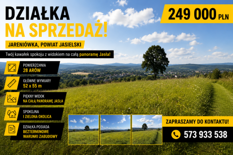 Sprzedaż Działka Jareniówka, pow. jasielski
